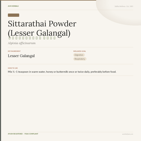 Sittarathai Powder (Lesser Galangal)